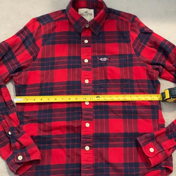 HOLLISTER, Flannel Long Sleeved Top, Red/Black, EXTRA LARGE - Picture 10 of 13